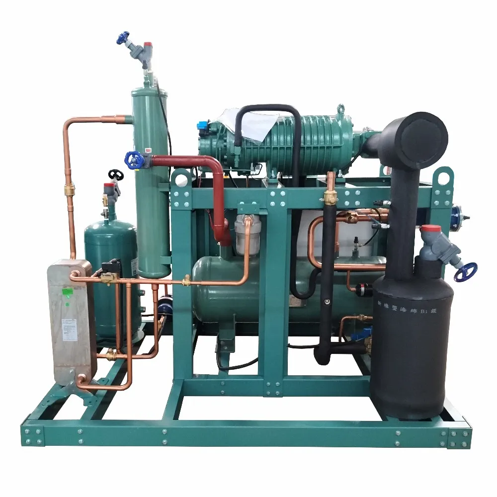 200KW Cooling Unit Screw Condensing Unit for cold project HSN8561 Semi Hermetic Screw Compressor Condensing unit for cold room