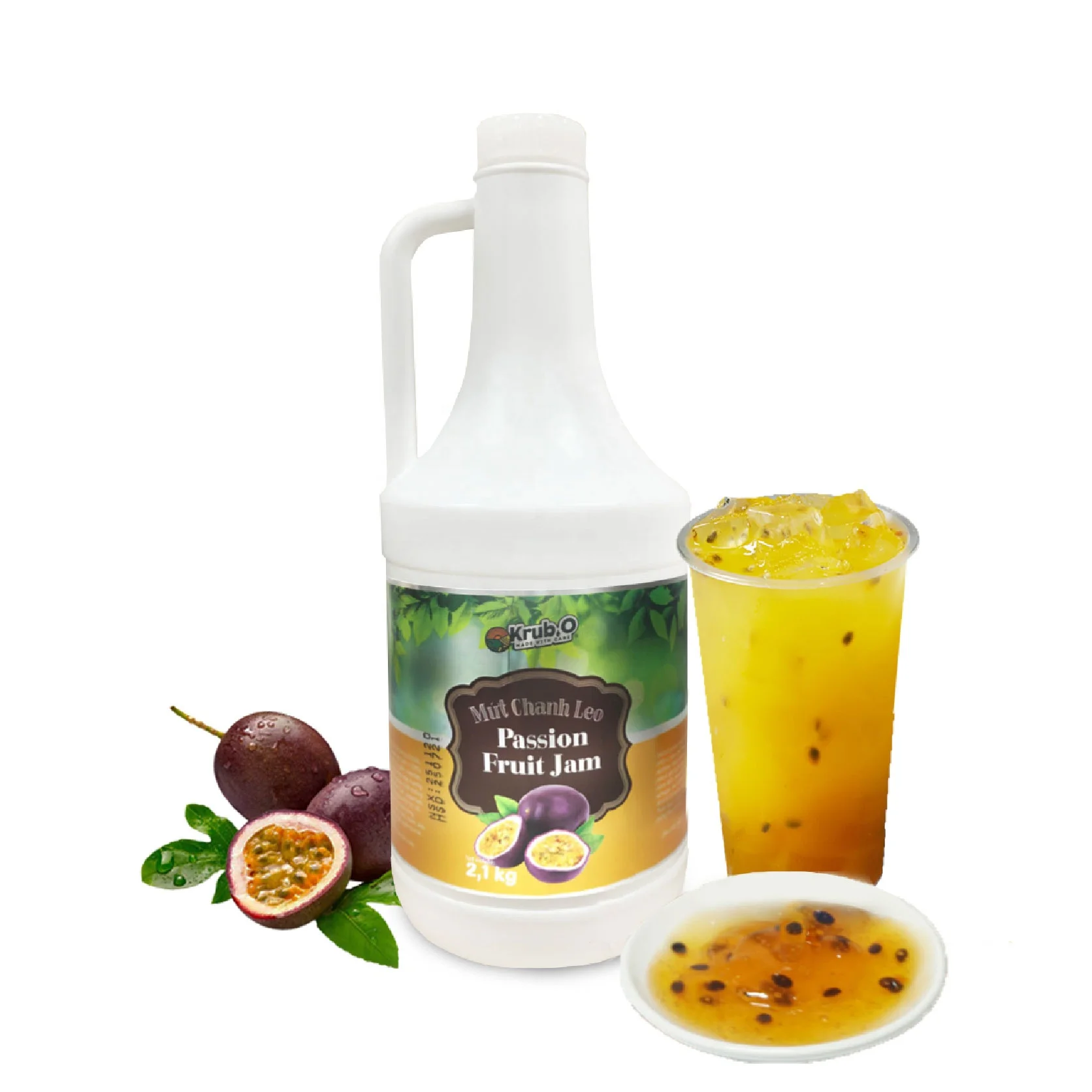 Passion Fruit Jam Premium Natural Jam Fruit Sauce Fruity Flavor Raw Material for Milk Tea Milkshake Dessert Beverage  And Food
