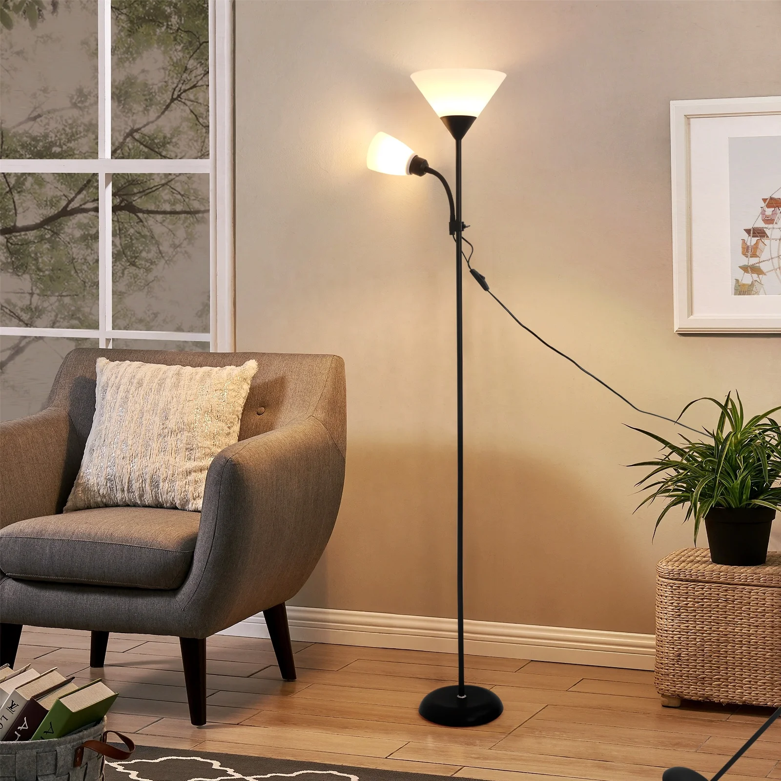Nordic simple floor lamp living room bedroom study bedside study lighting atmosphere lamparas