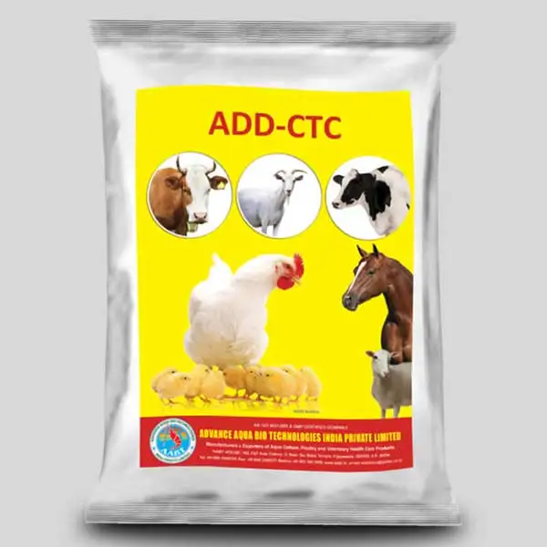 ADD-CTC effectively controls bacterial infections like pneumonia and enteritis in poultry and animals.