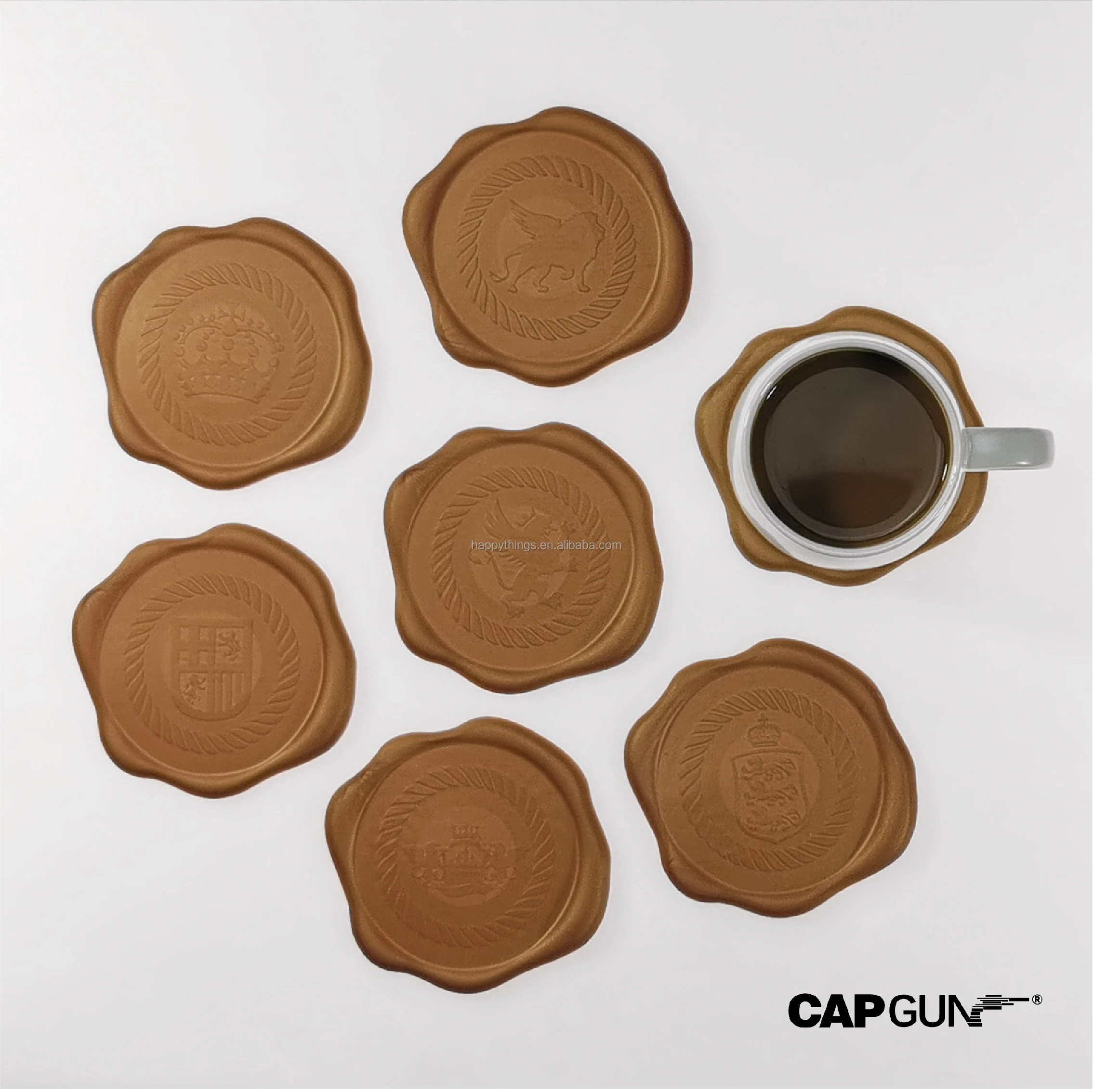 Low MOQ Kitchen gadget Classic Wax Seal Rubber Beer Tea Drinking Cup Coaster