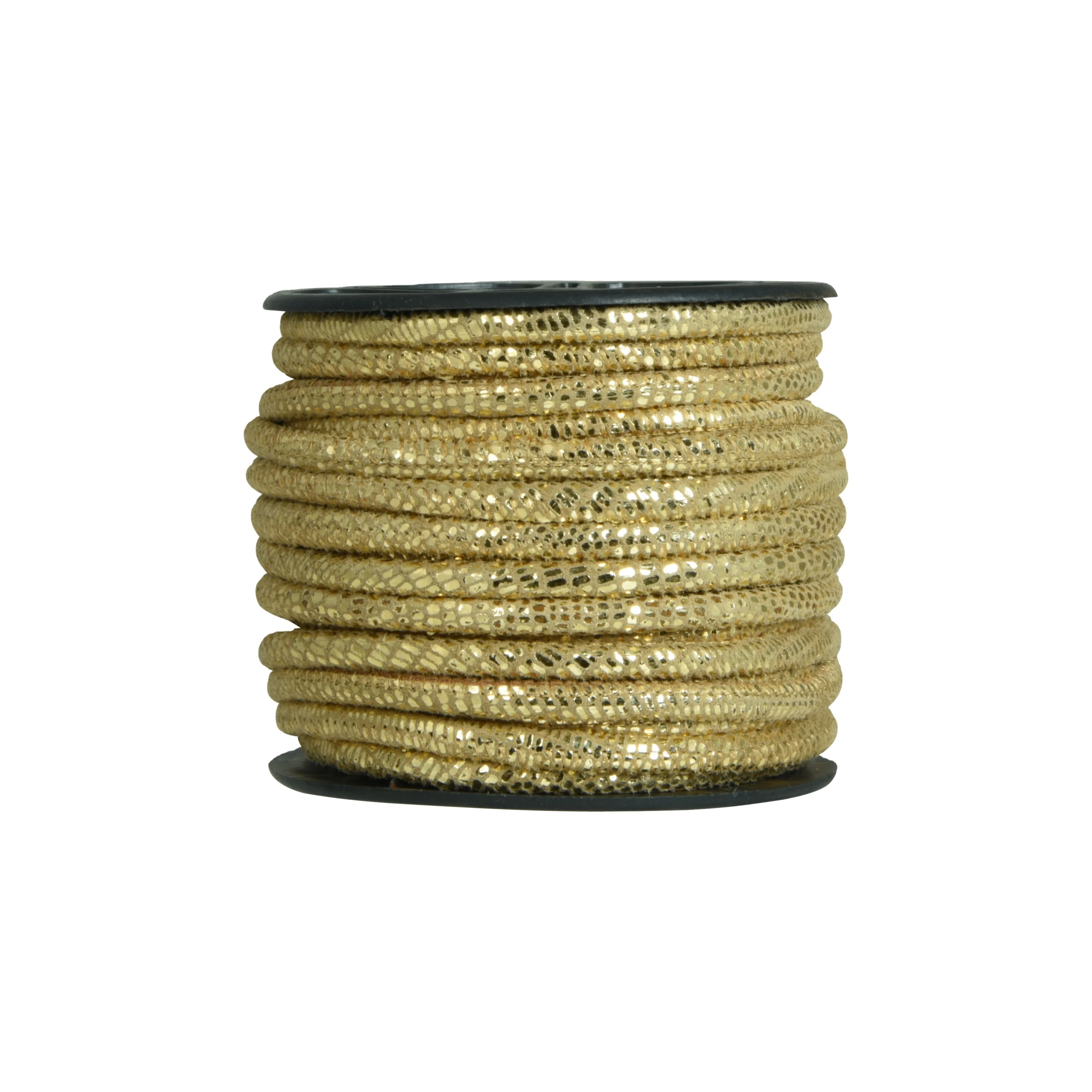 Real suede Lizard print metallic machine stitch