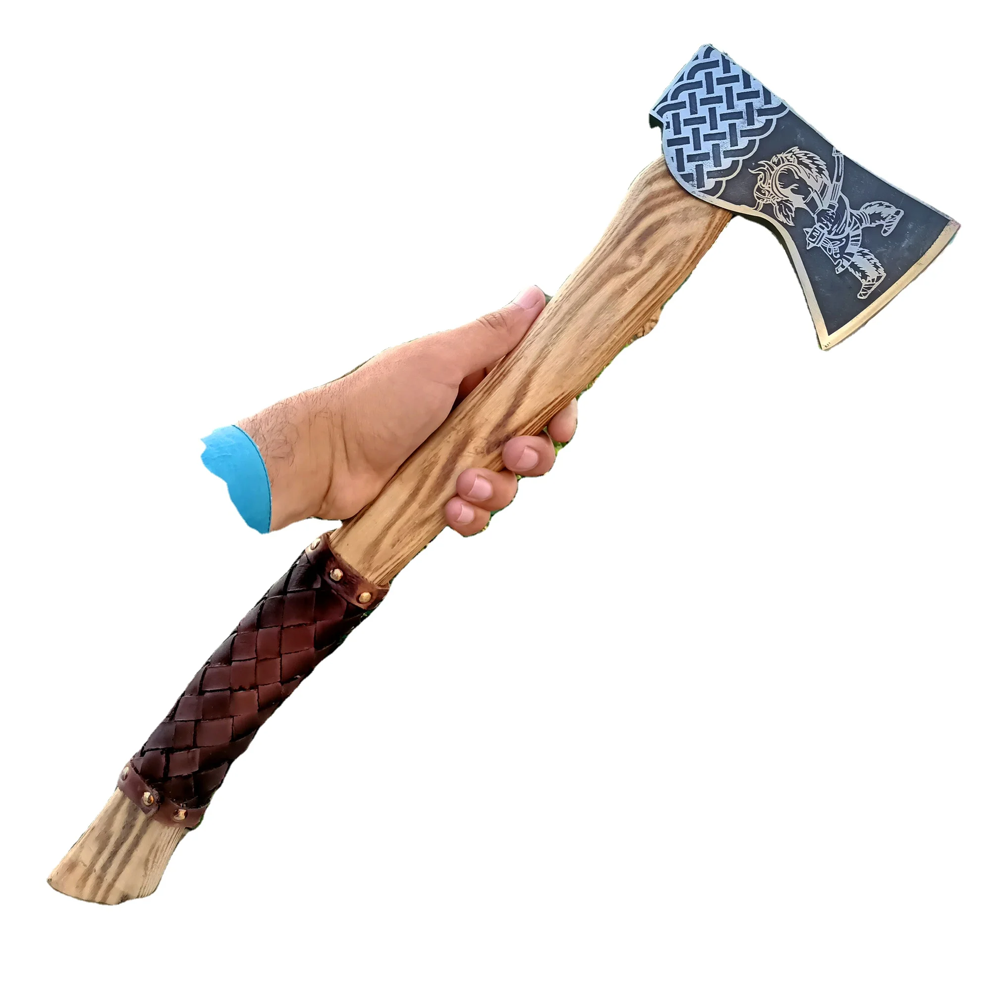 Топор викингов из углеродистой стали ручной работы на заказ, Медный топор, топор для выживания на природе с деревянной ручкой, оптовая продажа с кожаным футляром