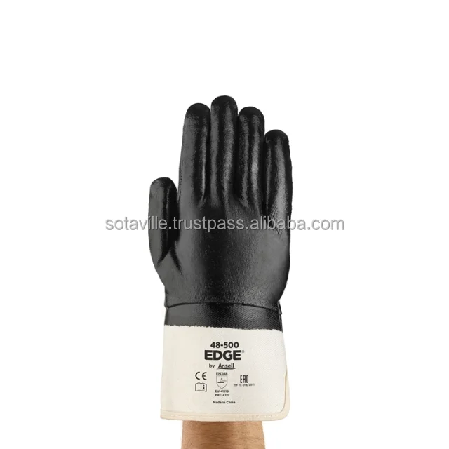 Hot-Selling safety work gloves with nitrile coating, offering long-lasting and durable use, ideal for handling heavy-duty tasks