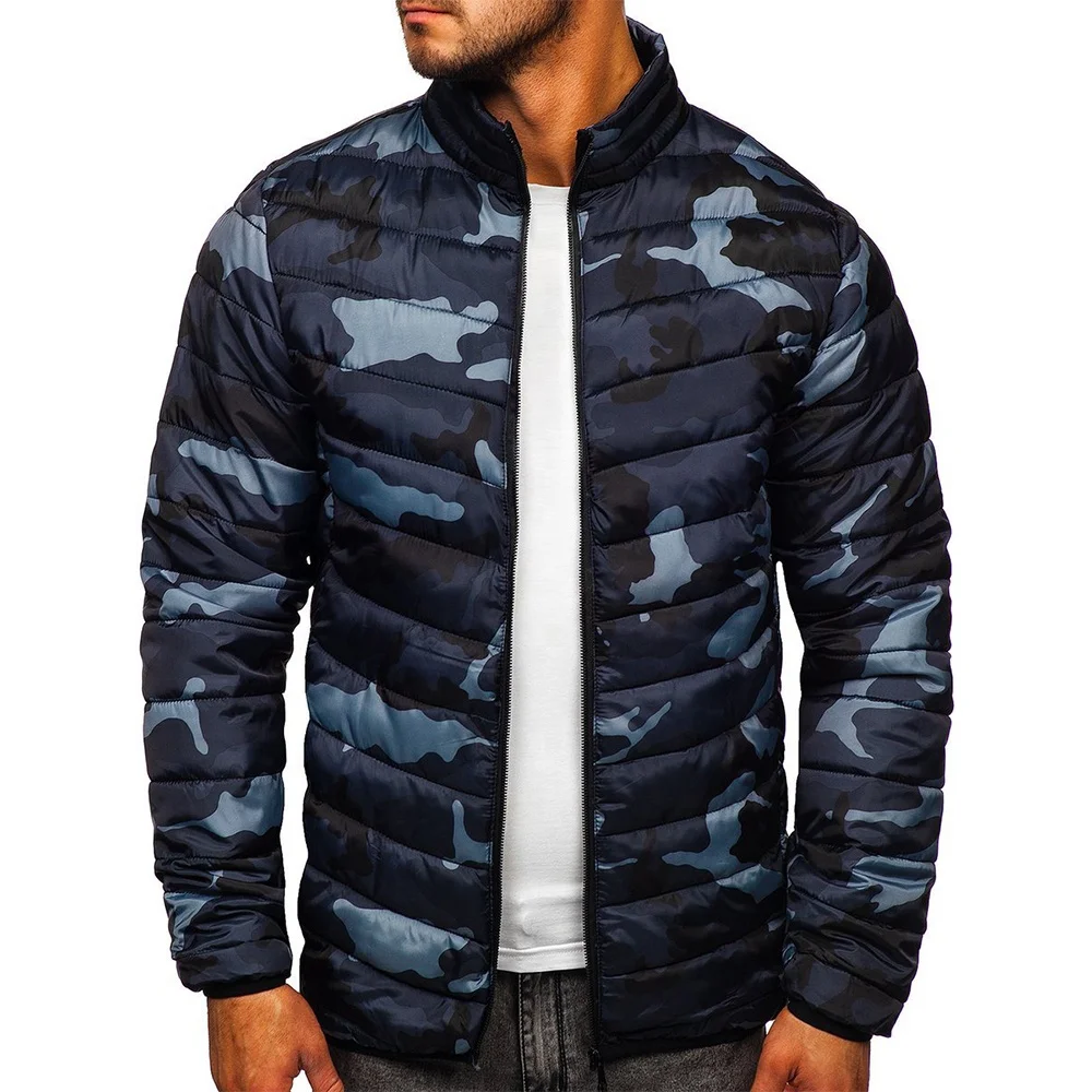 Padded Puff Hooded Custom Logo Oem Camo Print Winter Down Coat Bubble Men Oversized Wholesale Outdoor Puffer Jacket Men