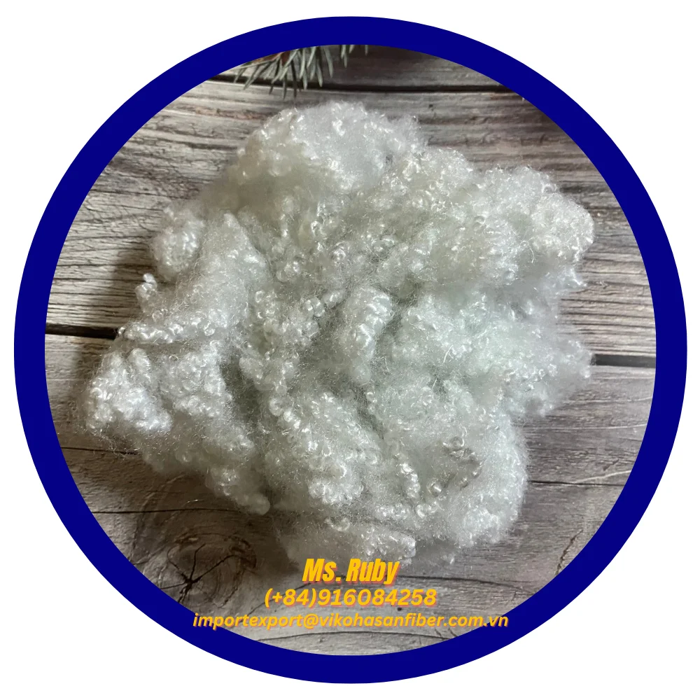 GRS Recycled Polyester Fibre 7D HCS A grade Recycled Polyester Staple Fiber of Vikohasan synthetic fiber Manufacturer