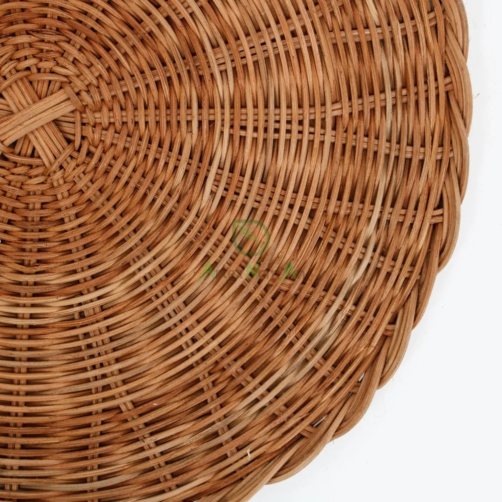 Handmade round rattan placemats table mats/wicker charger plate/woven trivets for hot pots and pans