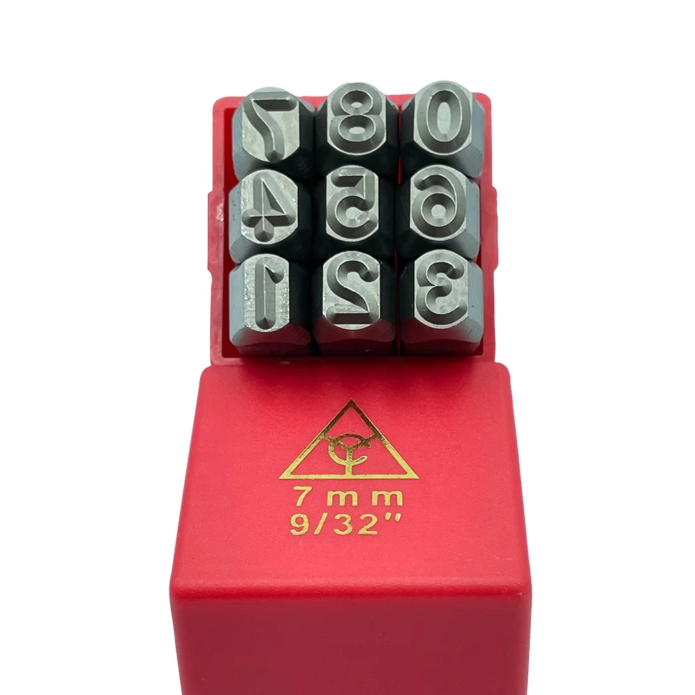 Wholesale price 9pcs 7mm number steel stamp punch letter steel die punch mold set