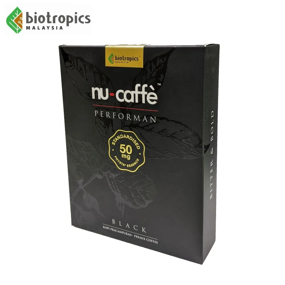Высококачественный черный кофе Nu-Caffe с экстрактом Малайзии Tongkat Ali без крема для повышения энергии