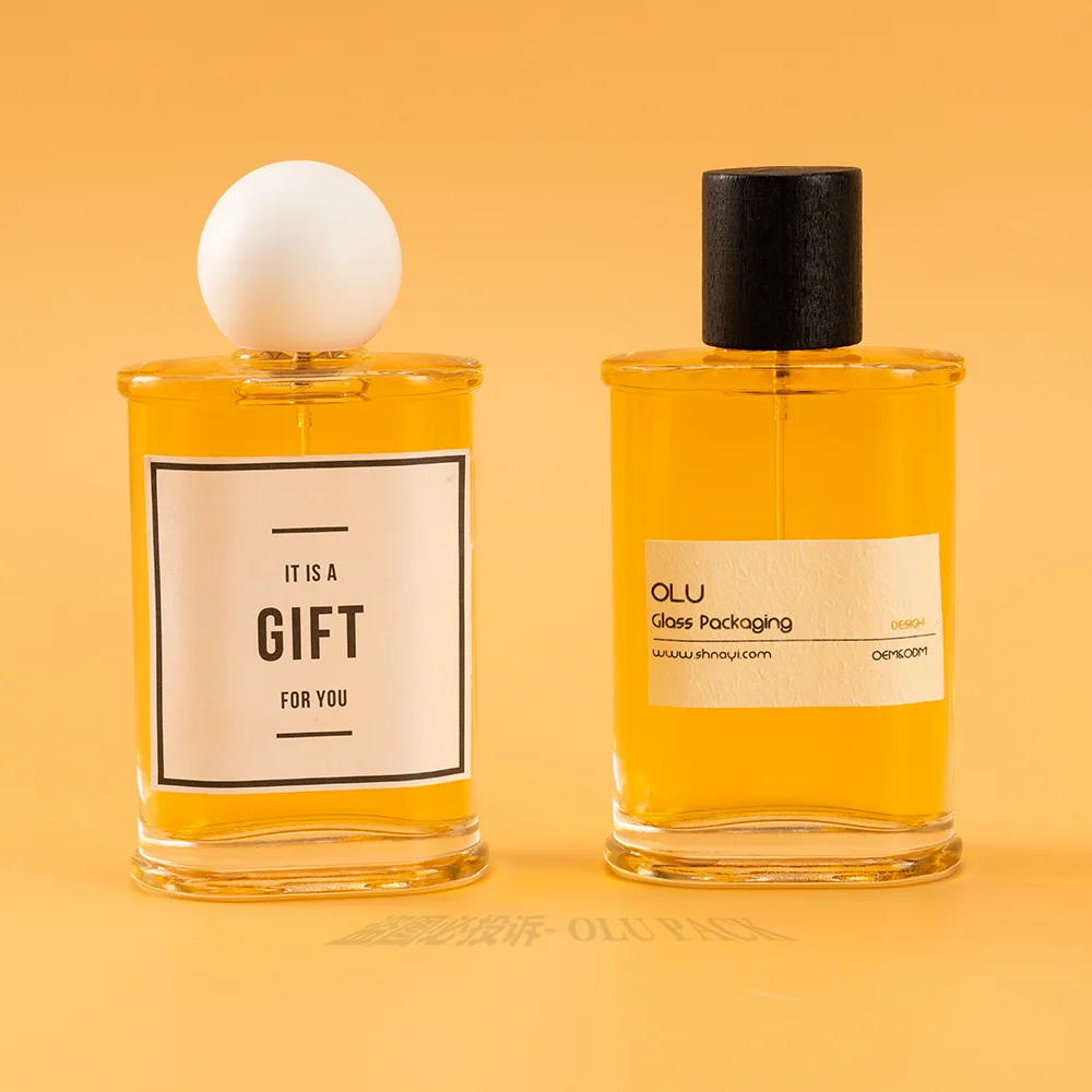 Factory Supply Low MOQ Clear Refillable Brand Perfume Package 100ml French Parfum Glass Scent Bottle with Custom Label