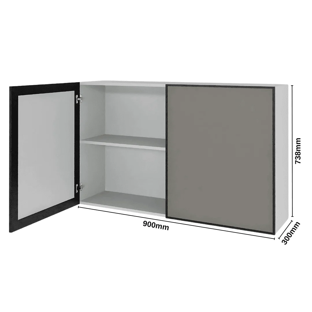 Elegant 900mm Modern Aluminium Kitchen Top Cabinet Elegant Panel Design Space-Saving Kitchen Cabinets Stainless Steel Wood