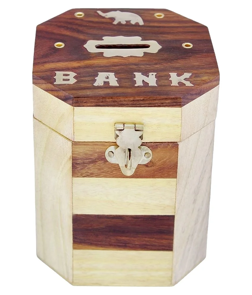 Best Selling  Wood Money Bank for Kids Saving Coin Box Home Decor Eco-friendly Wholesale
