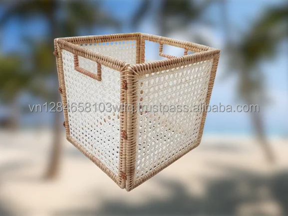 Folding Cube Basket-  Natural Rattan Square Basket - HJ RB037 REco friendly Home Decorative Storage Basket - OEM, ODM -HJ RB037