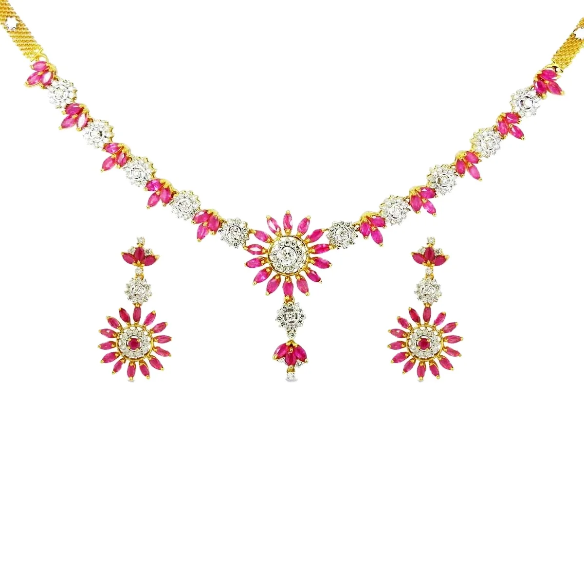Loose Diamond Necklace set for womens India Wholesale Price IGI & Ingemco Certified Neckless set diamond jewlery hot selling