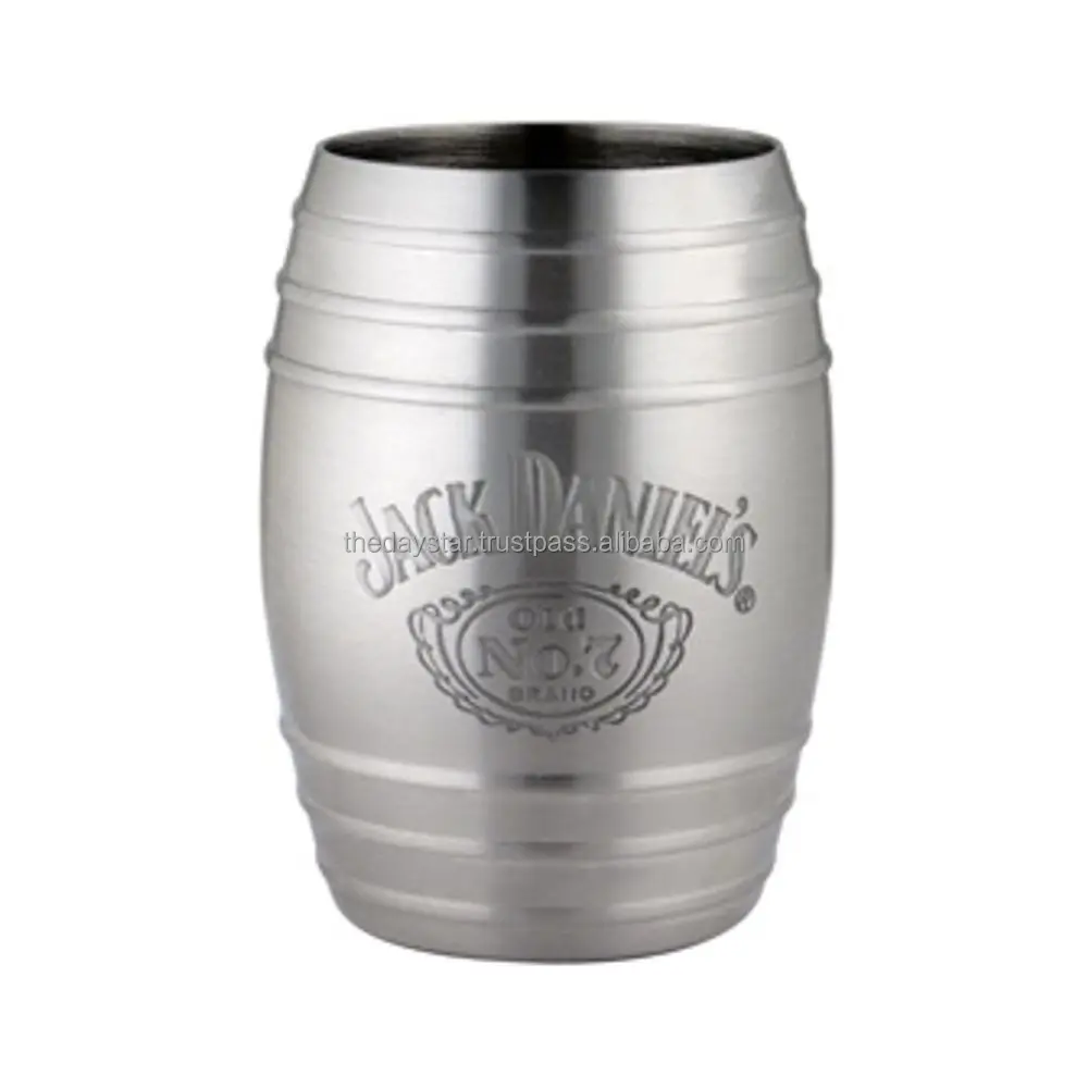 Customizable Stainless Steel Shot Glass or Mini Whisky Glass Wrapped In Faux Leather For Bar And Home Bar