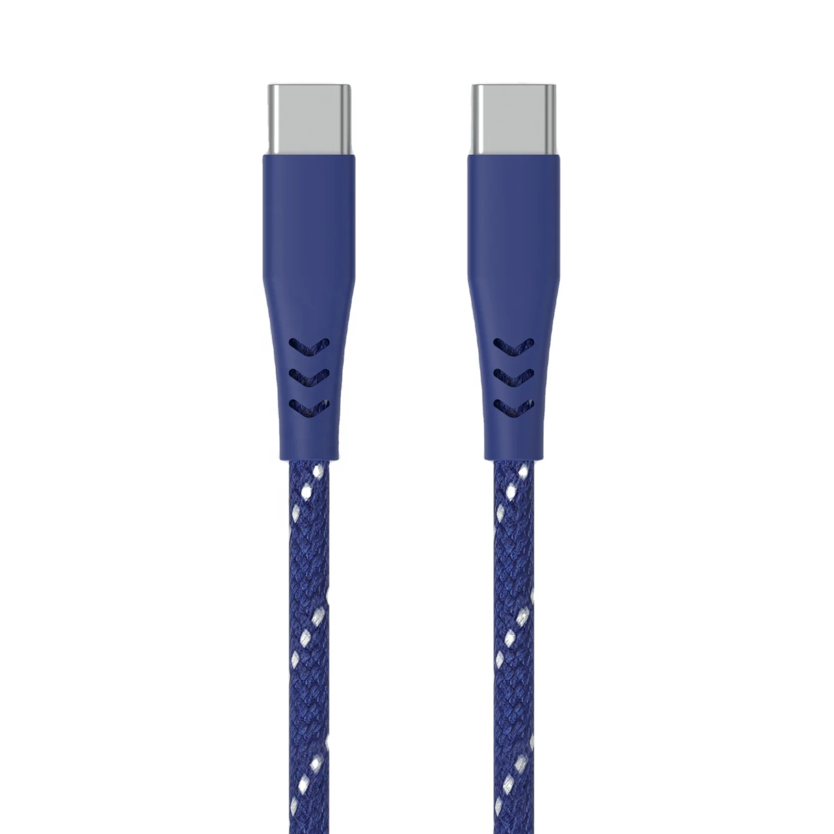 USB-C для USB-C 2,0 зарядный кабель 1 м белый Прочный Плетеный с снабжением жилищем PVC USB кабель