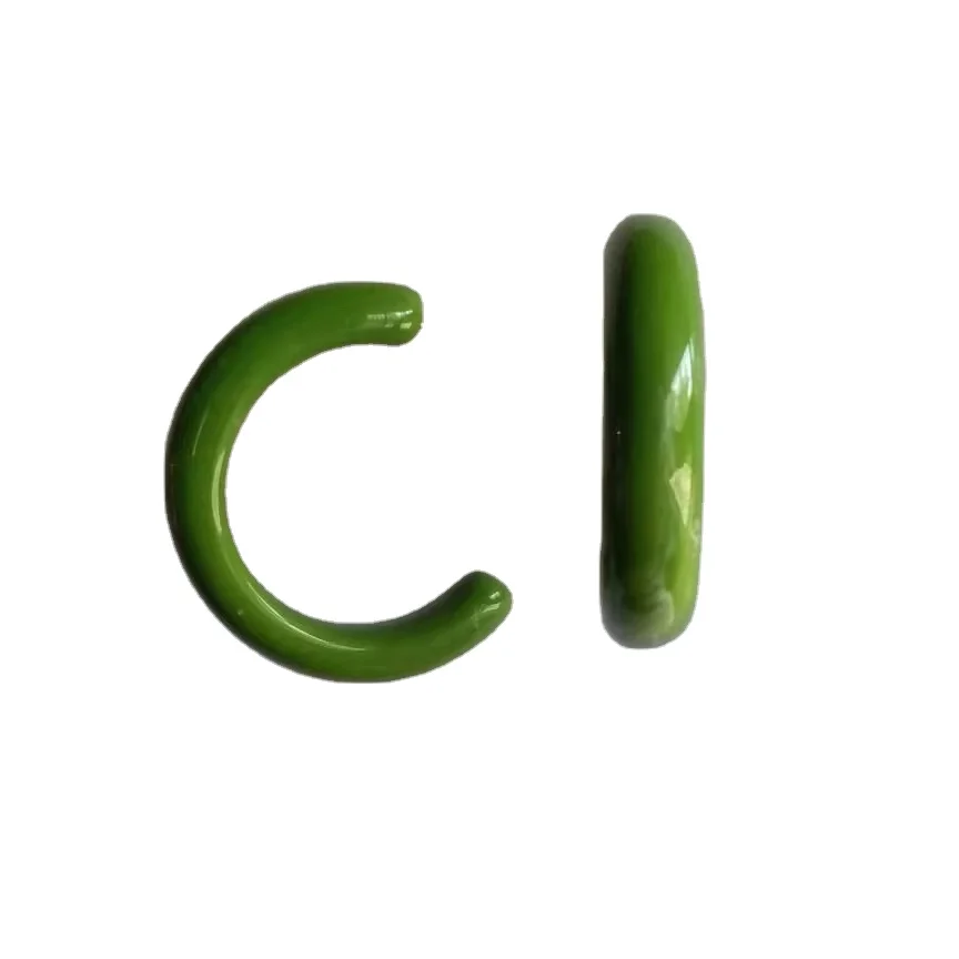 Handmade Resin Earring Trendy Premium design Chartreuse Green Skinny Perfect Hoops made with Vintage Best Selling Earring