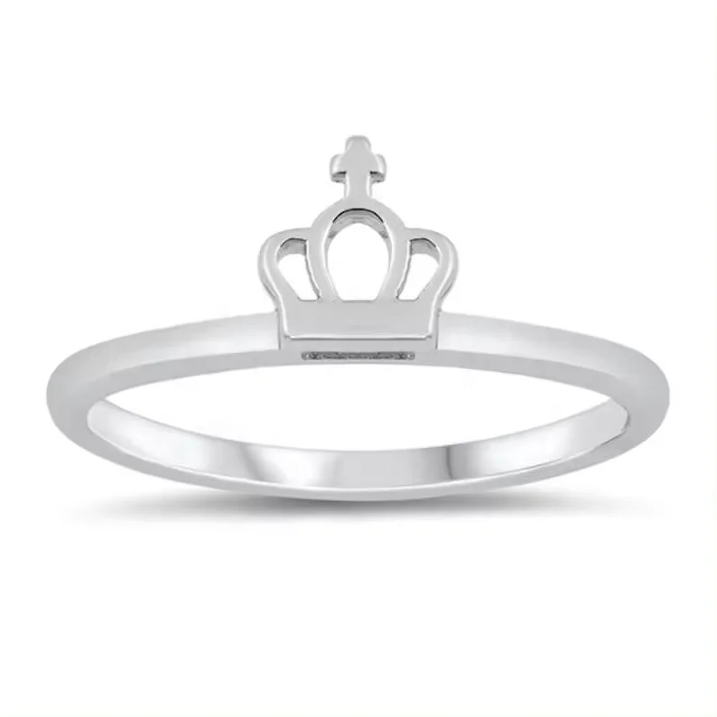 925 Sterling Silver Royal Crown Ring 14k Ring Gold Plated Jewelry Wholesale Handcrafted Solid Silver Queen Crown Ring Jewelry