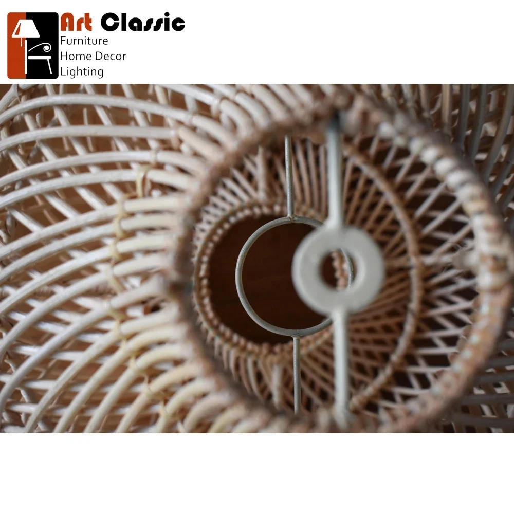 Singosari Handmade rattan lampshade, Wicker lamp, Rustic pendant light, chandelier All Simple Luminous Classic Best Seller