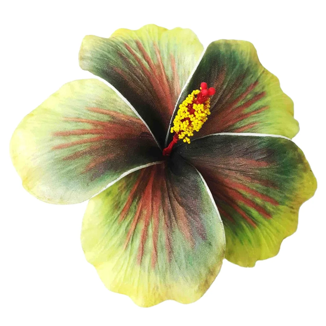 Best seller good quality Handcraft Handmade artificial hibiscus foam flower with special tattoo and color pattern