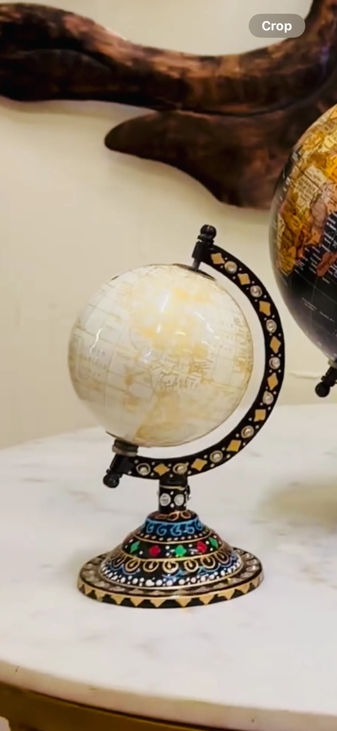 Hand-crafted Resin & Metal Base Table Decor Office Decor Modern Globes from India