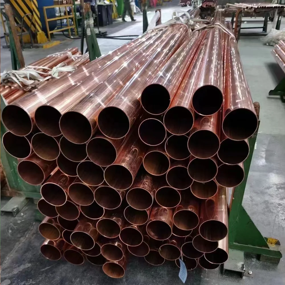 Medical Copper Pipe Supplier EN 13348 OF-CU 2.0040 C10100 Straight Copper Tubes  L Type for Gas