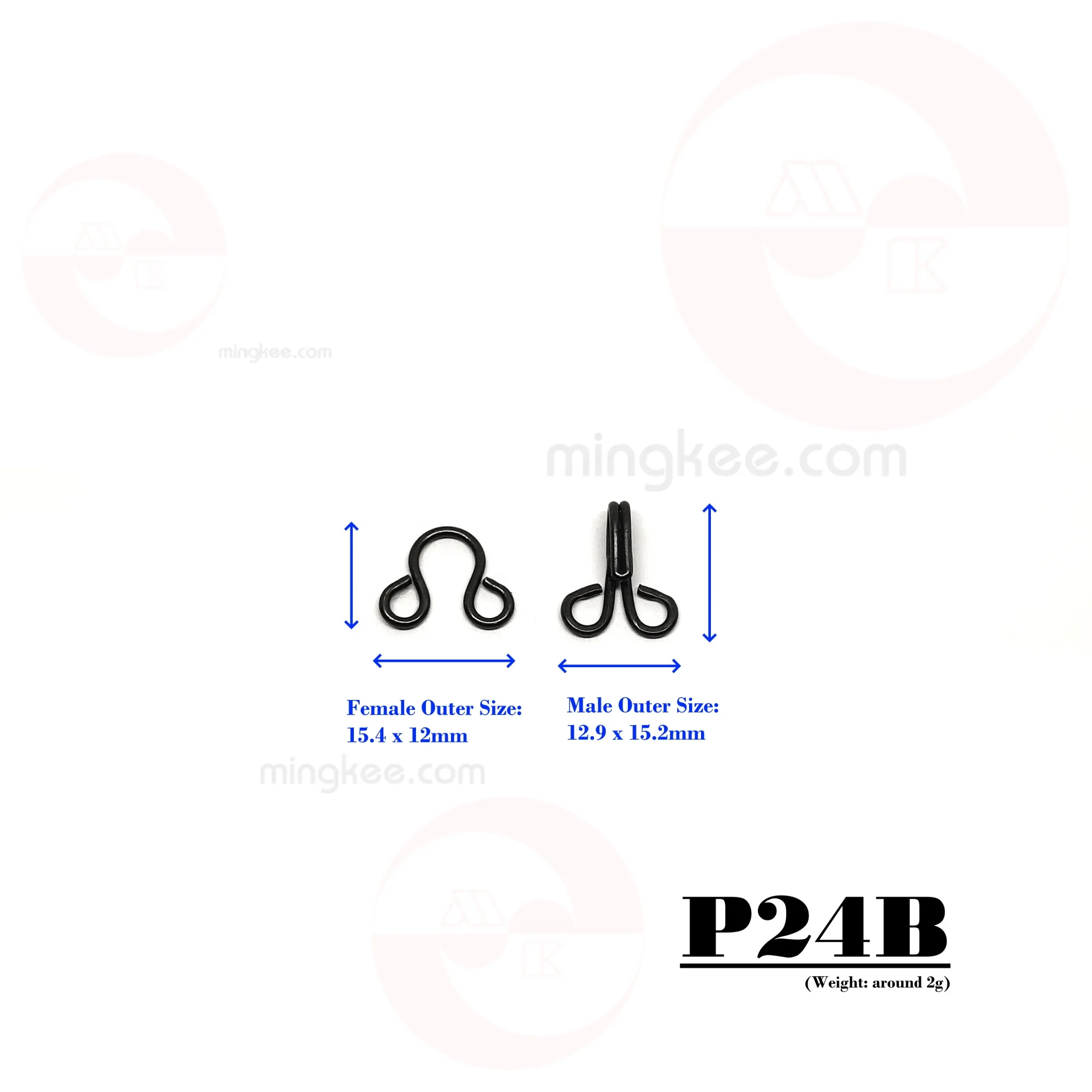 MING KEE METAL Factory Price No Rusting Metal Brass Garment Fashion Bra Use Little Small Pair Back Clip Hook