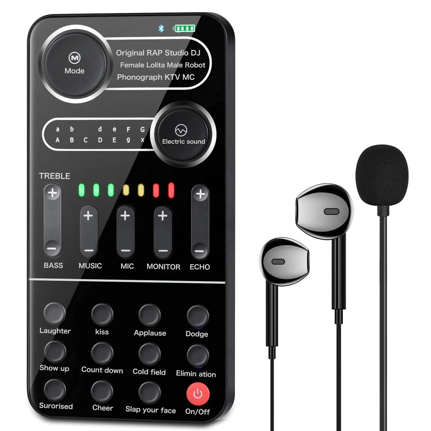 Live Sound Card Microphone kit With Voice Changer Sound Effects Audio Mixer