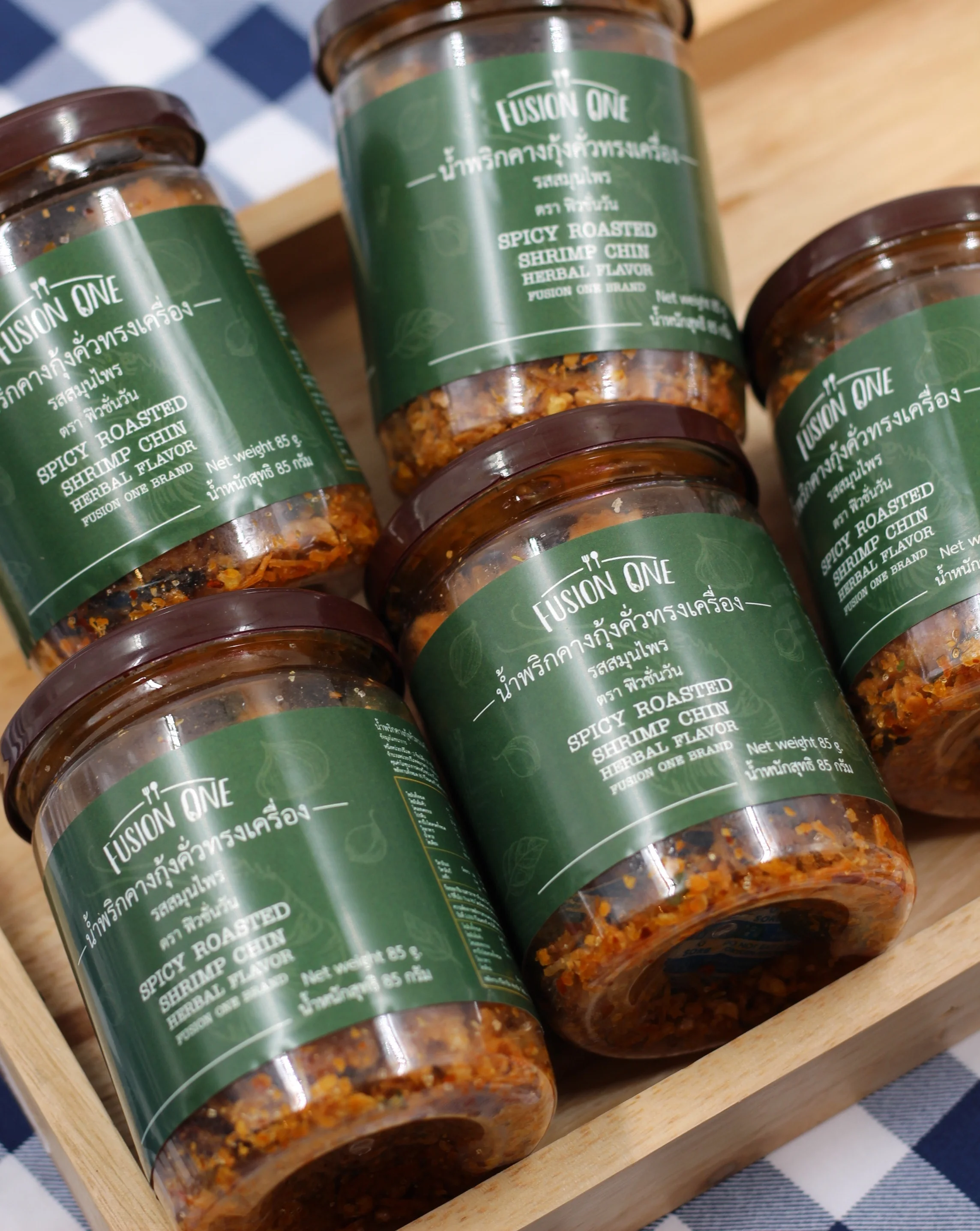 Thai Chilli Paste Spicy Roasted Shrimp Chin Herbal Flavor 85 g Fusion One Brand Rice Topping Natural Ingredients