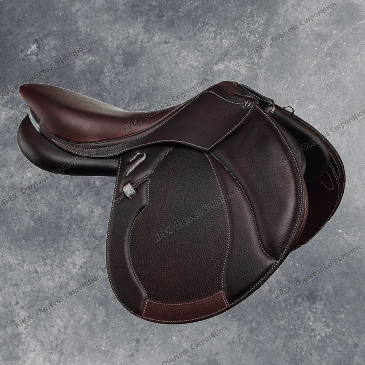 Horse Racing Gear Cowhide Saddle Set High Quality English Saddle Soft Smooth Skin Proof Leather Saddle for Horse Riding