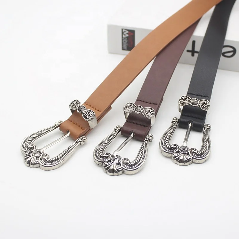 High quality ladies belt fashion retro vintage pu leather belt women wholesale