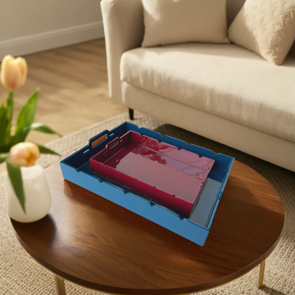 Handmade Luxury Lacquerware Decorative Trays Customizable Trinket Jewelry Vanity Tray for Table Countertop from Vietnam