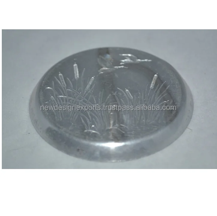 Aluminum pressed coasters  set of six / ducks / bushes / three inches / silver / coasters / pressed coasters / aluminum / home