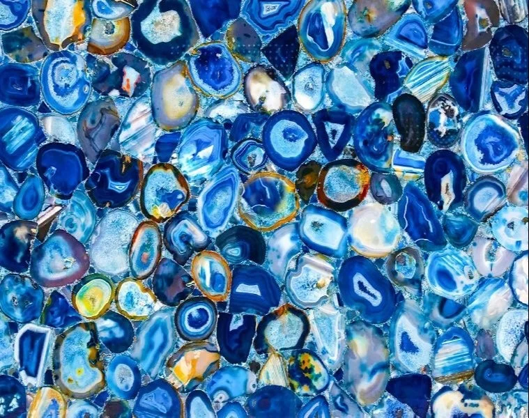 Agate Slab Stone High Quality Blue wall and Floor Decoration Natural Stone With Exterior Wall Decoration