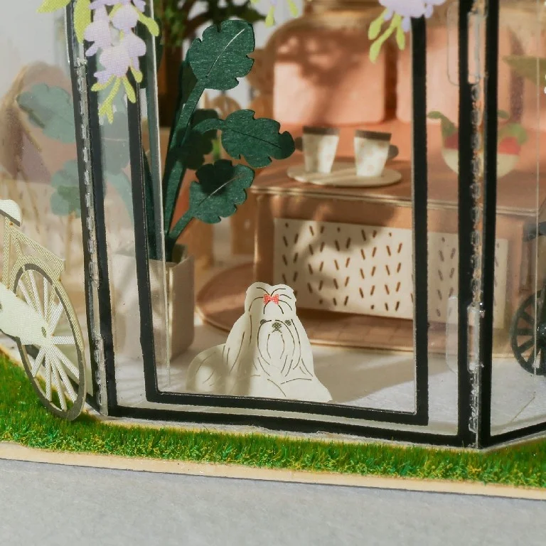 [4R] Hot Sale Amazon Glass Greenhouse Miniature DIY Kit Paper Craft for Girl