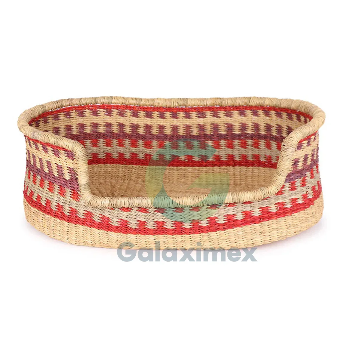 Woven Seagrass Dog Bed w/ Cream Polyester Cushion by Galaxy Handicraft manufacturer