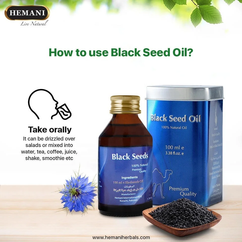 100% Pure & Organic Cold Pressed Hemani BLACK SEED/CUMIN OIL, Edible/Cosmetic/Therapeutic, Size 30ml,60ml,100ml,250ml,1Ltr -Bulk