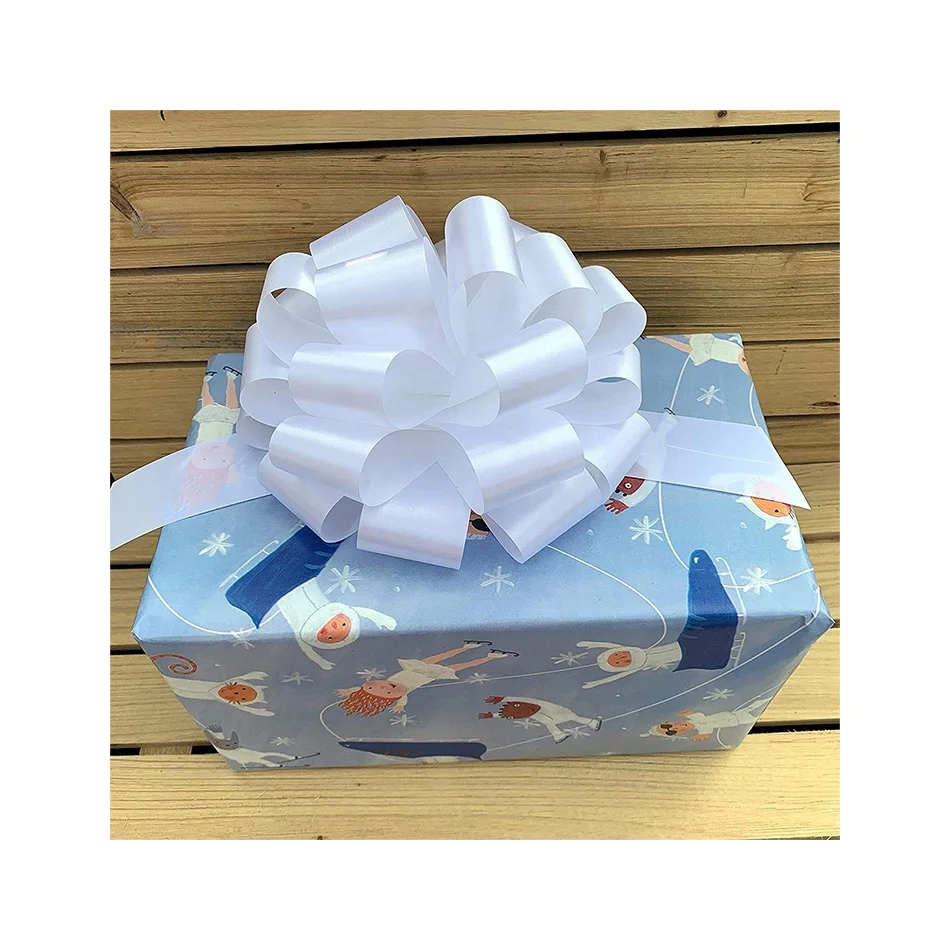 Free Sample Wholesale gift bow PP pull Bow Pink Large Gift bow