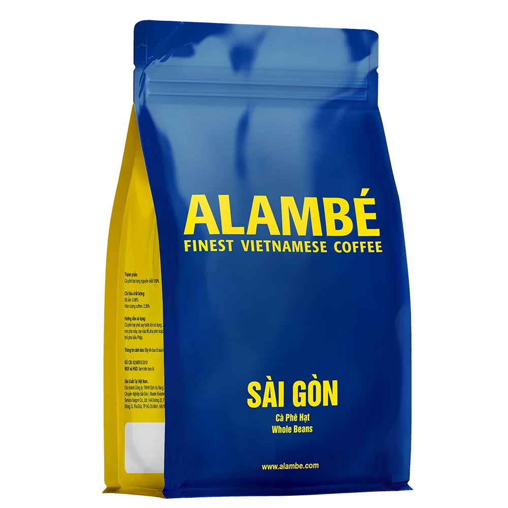 Cheap Price Alambe Sai Gon Whole Bean Coffee 230g Morning Drink French Roasted Pure Arabica & Robusta For Vietnamese Coffee Phin