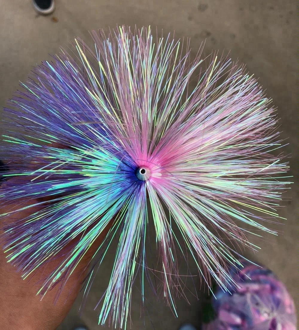 Wholesale Fishing Lure Mylar Flash Teaser Tail plastic lumo Head swim bait With Skirted Hair spinner bait tail manufacturer