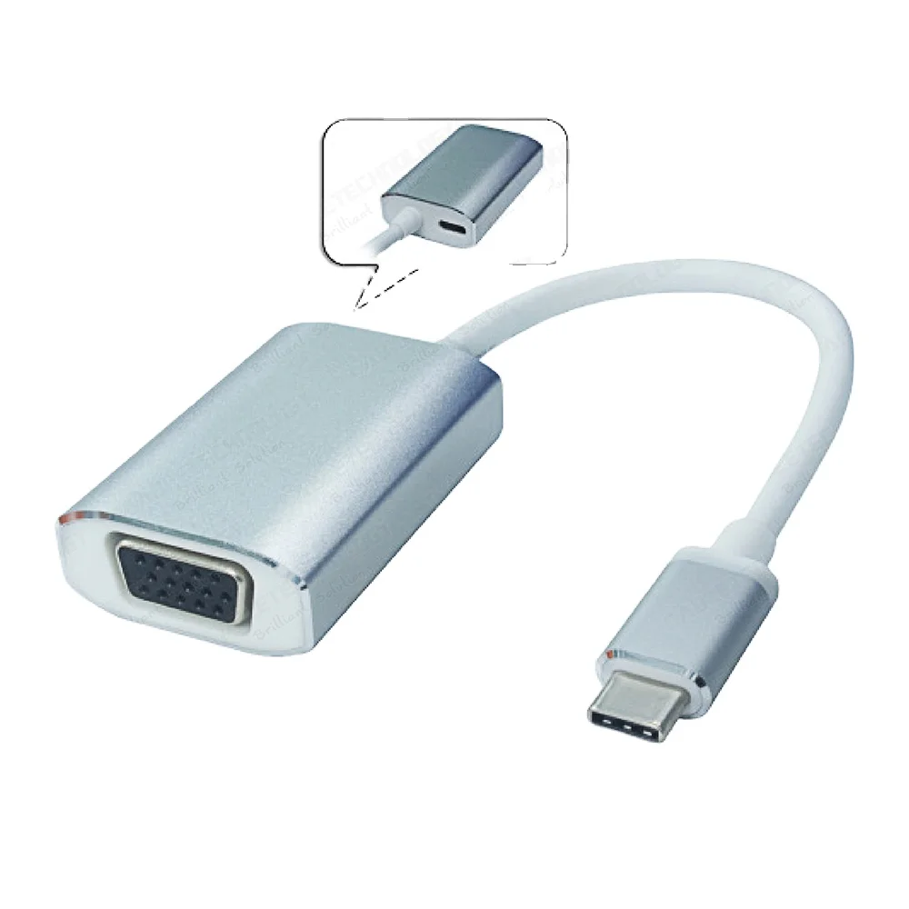 USB-C to VGA 1080p Full HD Adapter with 60W Power Delivery Charging