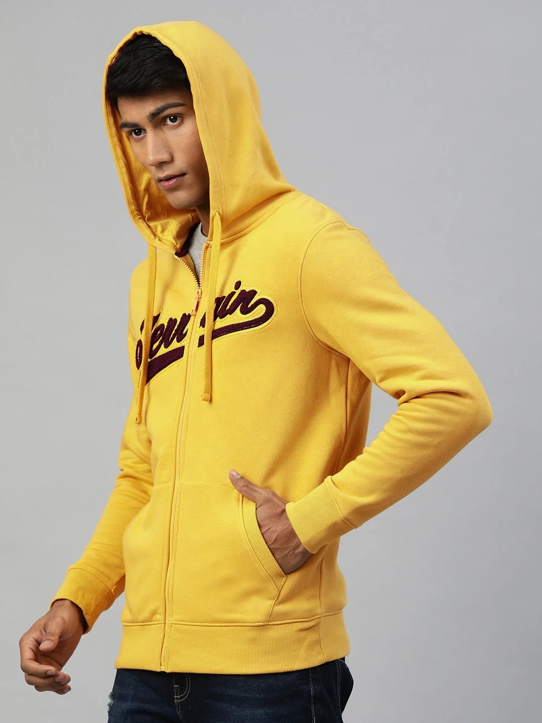 Hoodie Casual Unisex Cotton Grey With Inner Custom Print Logo Long Sleeve Sweaters Men Hoodie OEM hoody