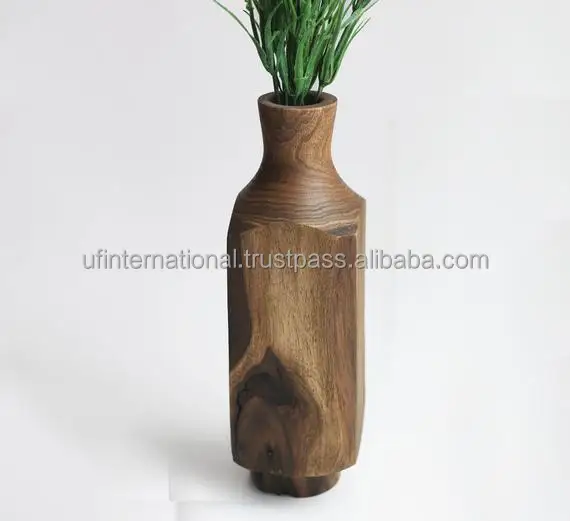 Wooden best quality butter flower vase  low  piece and Acacia Wooden Flower Pot Planter wood home garden use