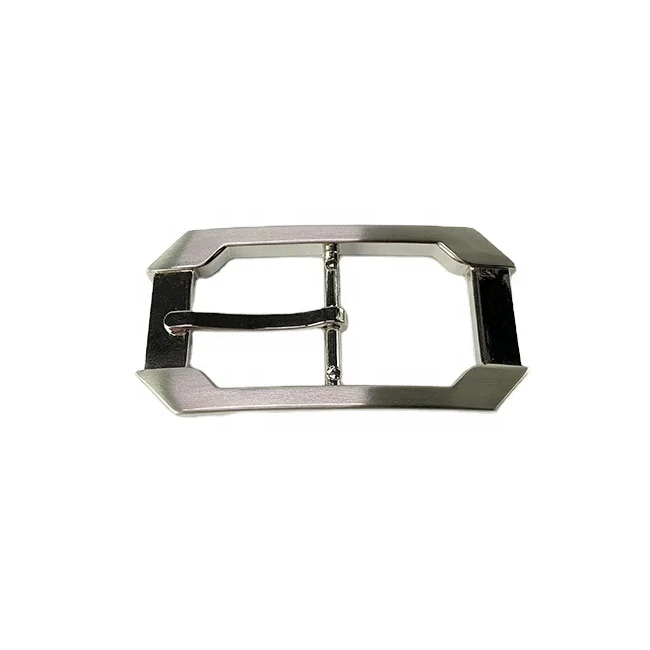 Angular Brushed Metal Belt Buckle