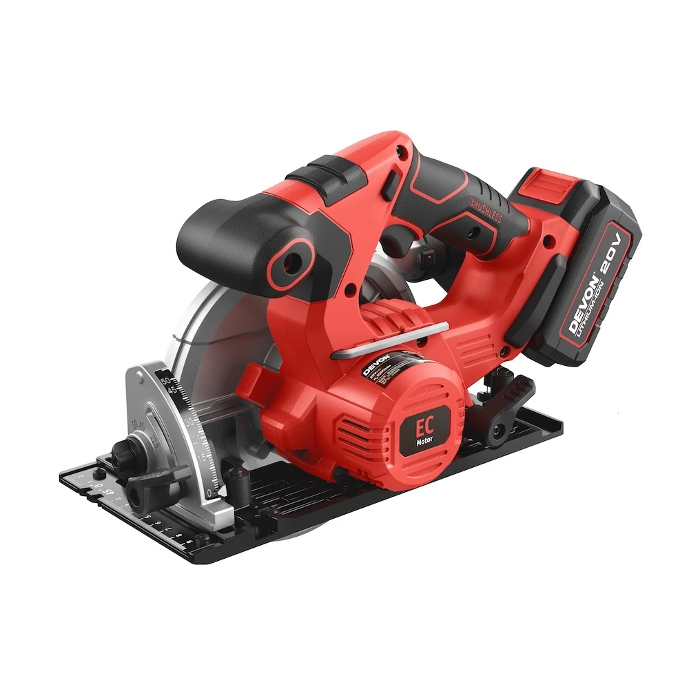 DEVON Lithium-ion 20V Brushless Cordless Industrial Wood Rechargeable Circular Saw Machine