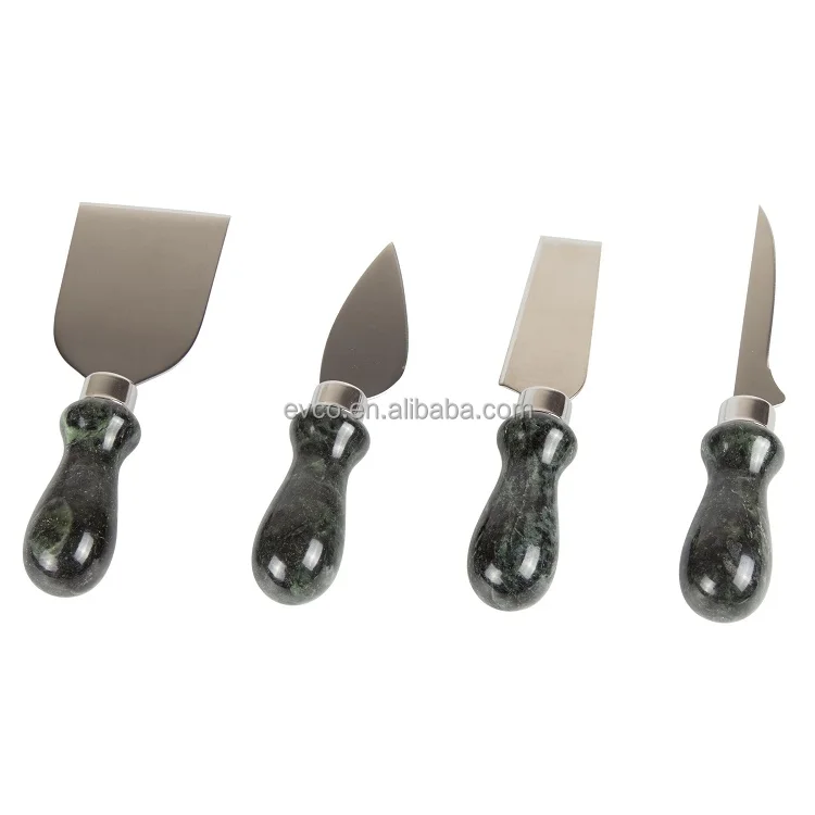 Set of 4 Green Marble Cheese Knife Cheese Knives Cheese Knife Gift Set