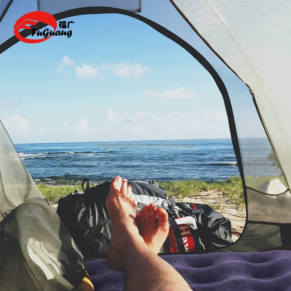 Deluxe Single Flocked Airbed for camping A, Blow up Bed, Camping air Mattress, Outdoor Air Mattress with 24 Coils Beam