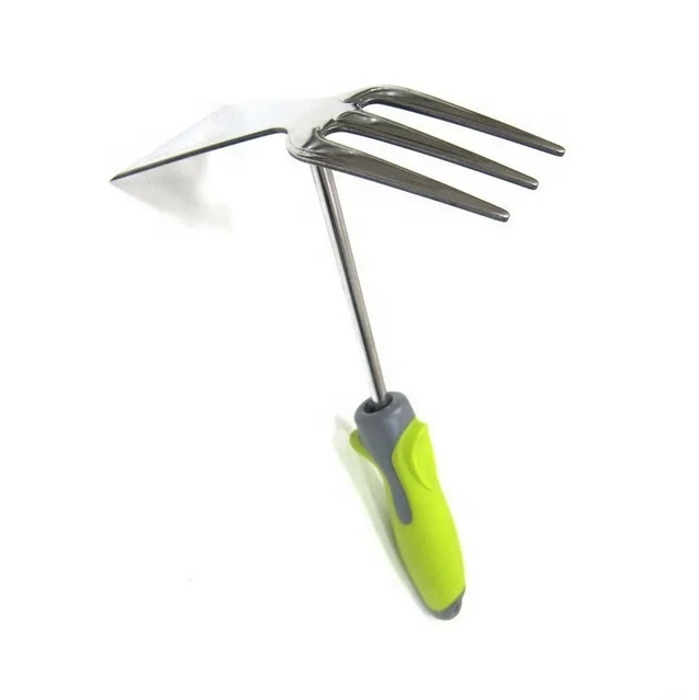 (PC-107P-C) Hot Sale 2-Colored Plastic Handle Steel Hoe Weeding And 3 Prong Fork