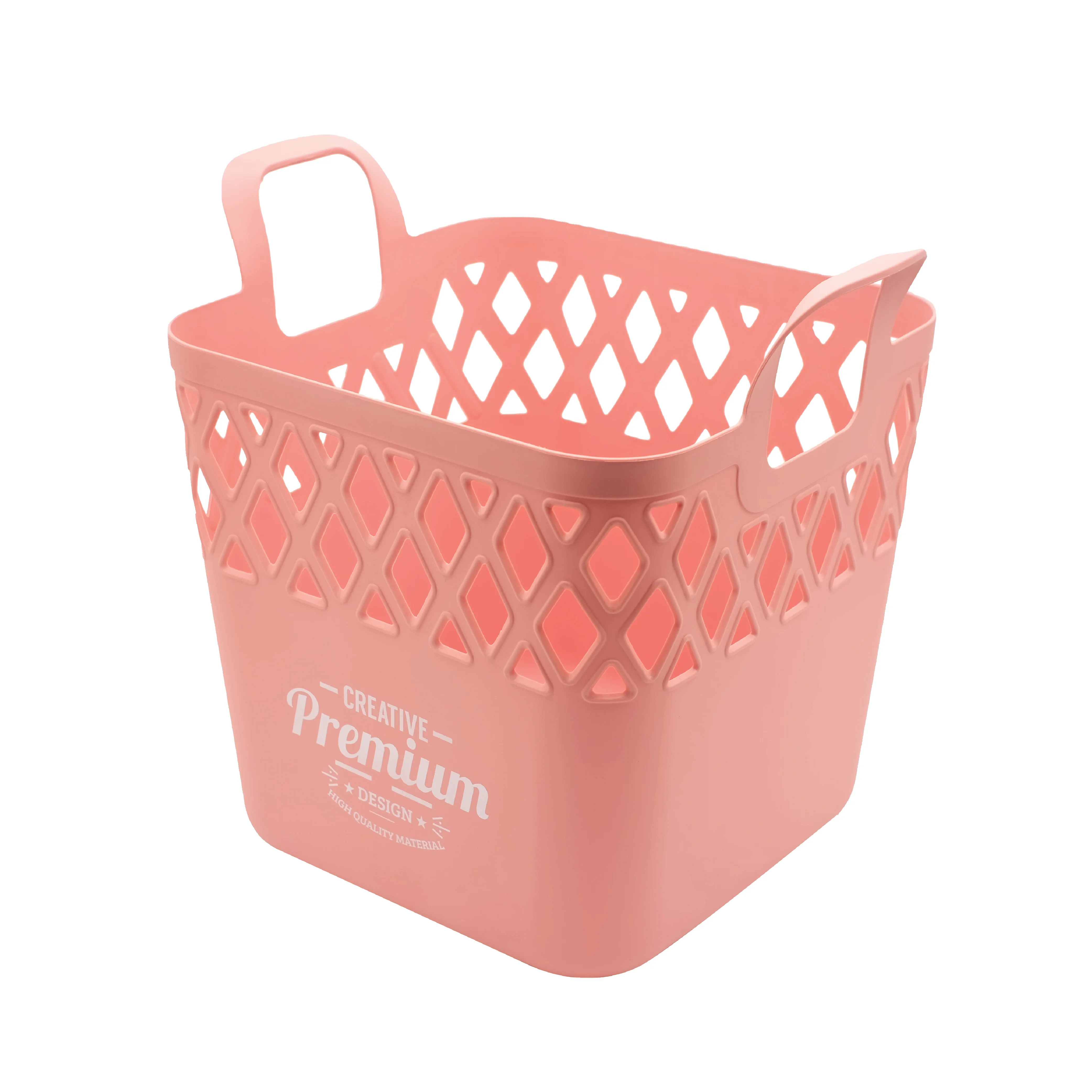 Square plastic basket with Handel foldable laundry basket plastic Pioneer plastic Thailand manufacturer exporter high quality