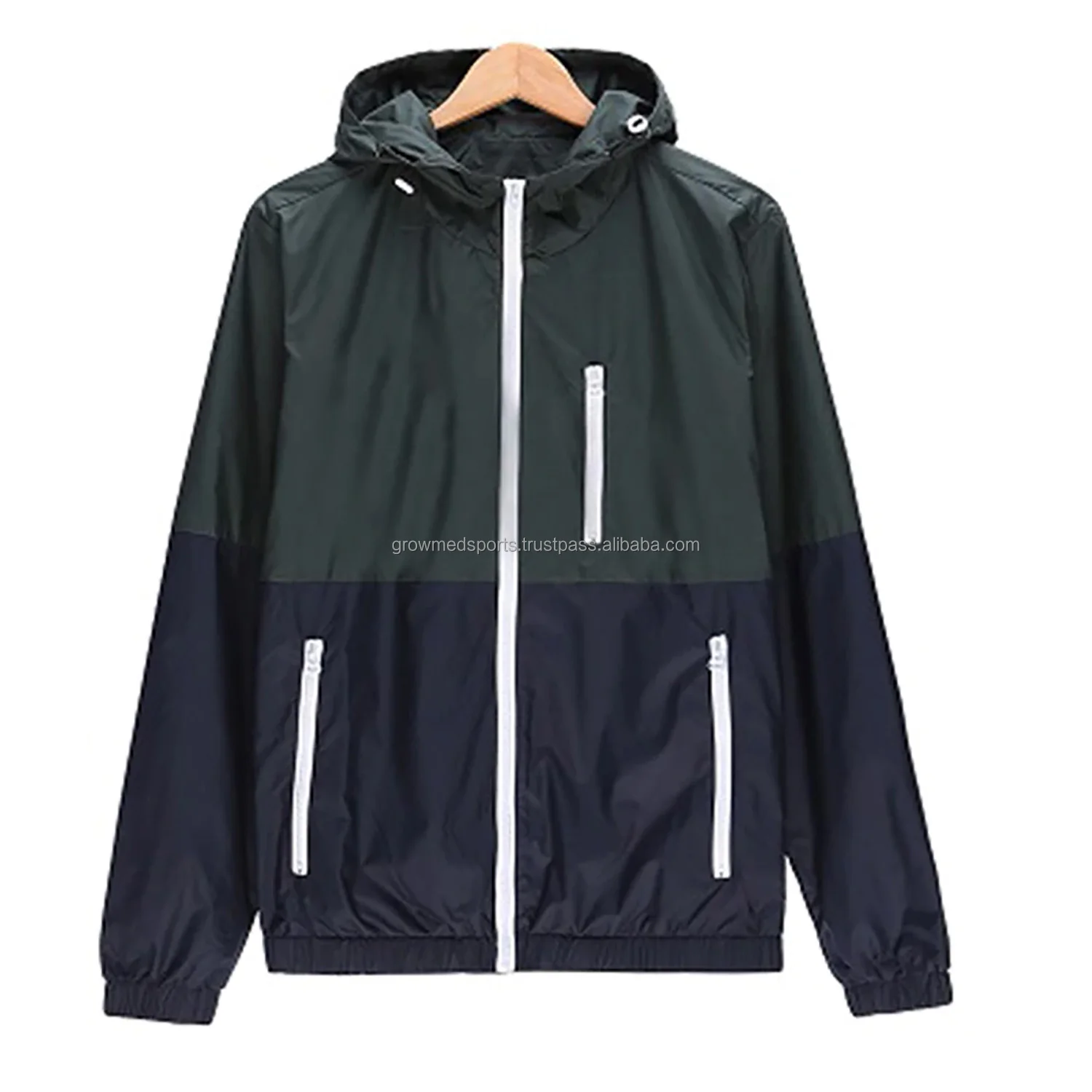 Men Loose Windbreaker Zipper Jacket Latest Design Casual Wear Men Patchwork Jackets